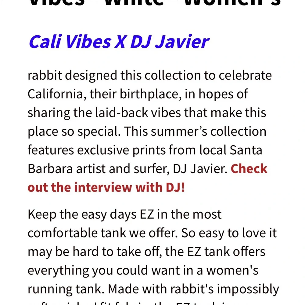 rabbit White Cali Vibes EZ Tank - Picture 9 of 11